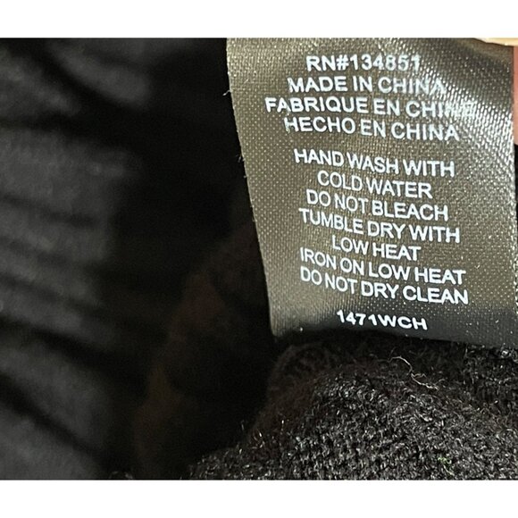 Wayf dede X Emily BFF Hollie Sweater Dress Back Tie Black Size L Large Long Slee - Picture 7 of 7